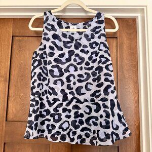 CABI Feline Blouse ruffle hem tank top in purple